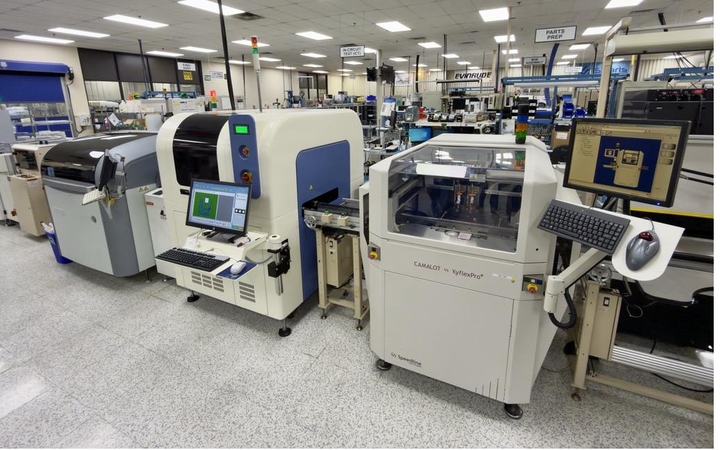 Solder paste inspection and automated optical inspection stations on the SMT line